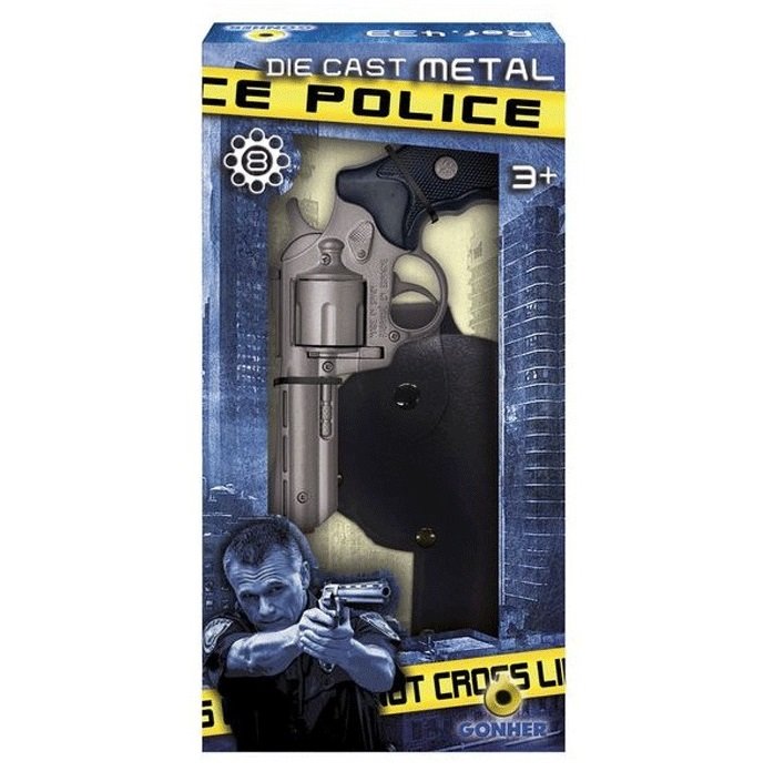 Полицейский набор с револьвером на 8 пистонов и кобурой  